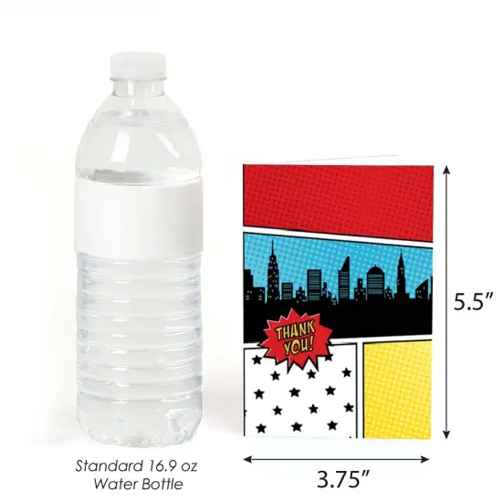 Big Dot of Happiness Bam Superhero - Baby Shower or Birthday Party Thank You Cards (8 Count) {4}