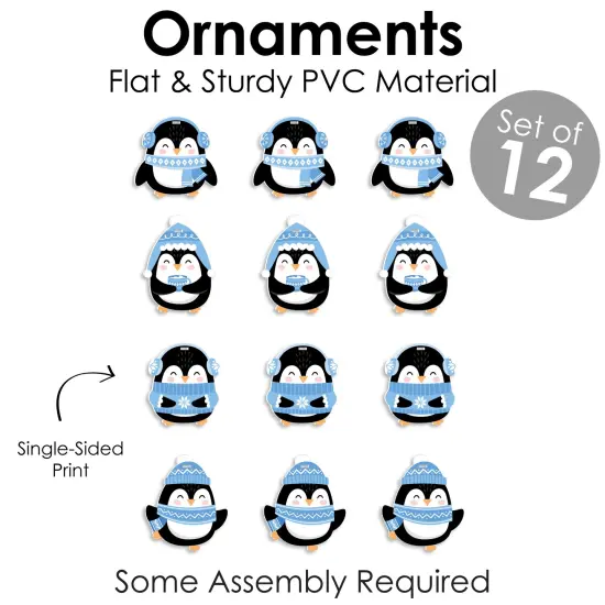 Big Dot of Happiness Winter Penguins - Holiday and Christmas Decorations - Christmas Tree Ornaments - Set of 12 {6}