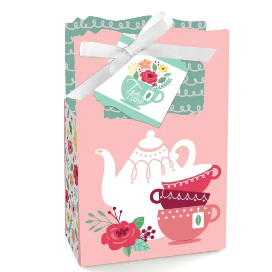 Big Dot of Happiness Floral Let's Par-Tea - Garden Tea Party Favor Boxes - Set of 12 {1}
