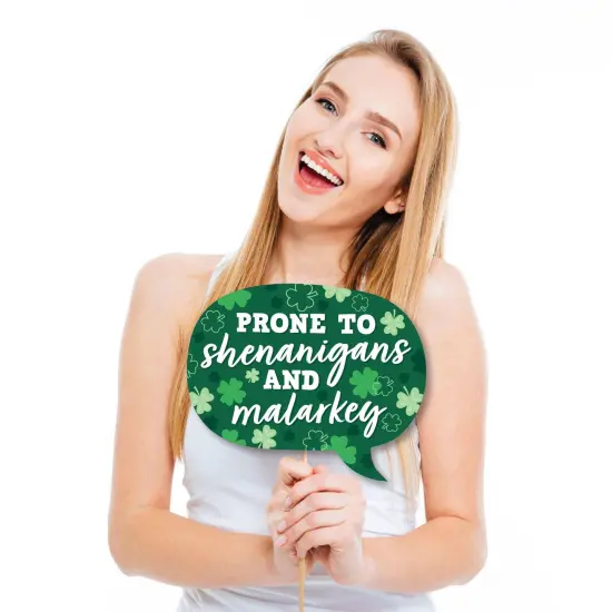 Big Dot of Happiness Funny Shamrock St. Patrick's Day - Saint Paddy's Day Party Photo Booth Props Kit - 10 Piece {3}