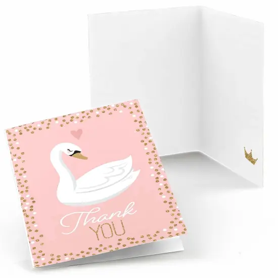 Big Dot of Happiness Swan Soiree - White Swan Baby Shower or Birthday Party Thank You Cards (8 count) {1}
