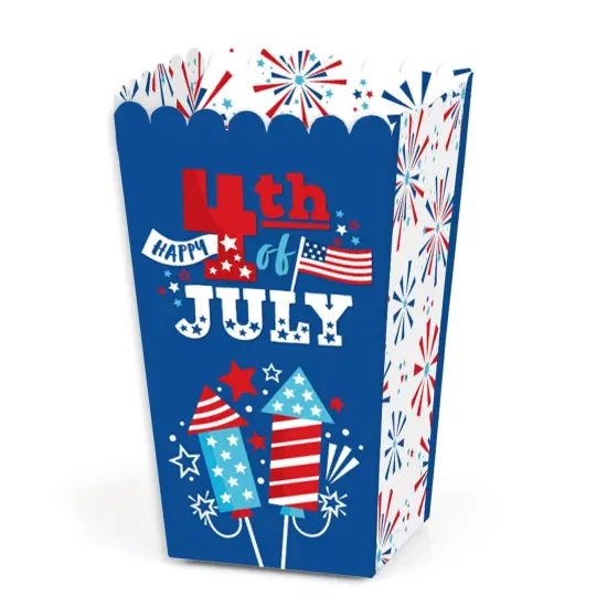 Big Dot of Happiness Firecracker 4th of July - Red, White and Royal Blue Party Favor Popcorn Treat Boxes - Set of 12 {1}
