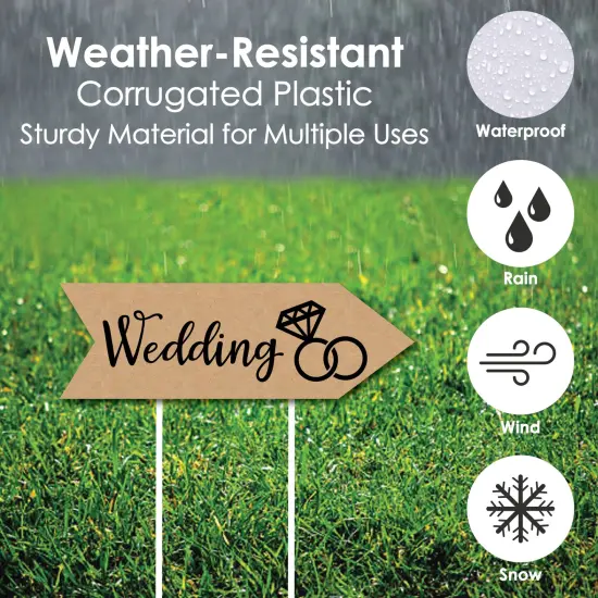 Big Dot of Happiness Rustic Kraft - Arrow Wedding and Reception Directional Signs - Double Sided Outdoor Yard Sign - Set of 6 {4}