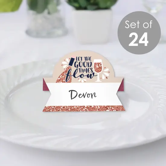 Big Dot of Happiness But First, Wine - Wine Tasting Party Tent Buffet Card - Table Setting Name Place Cards - Set of 24 {3}