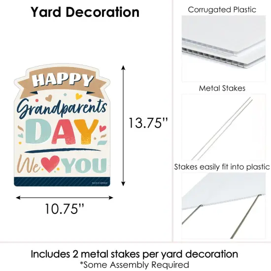 Big Dot of Happiness Happy Grandparents Day - Outdoor Lawn Sign - Grandma & Grandpa Party Yard Sign - 1 Piece {7}