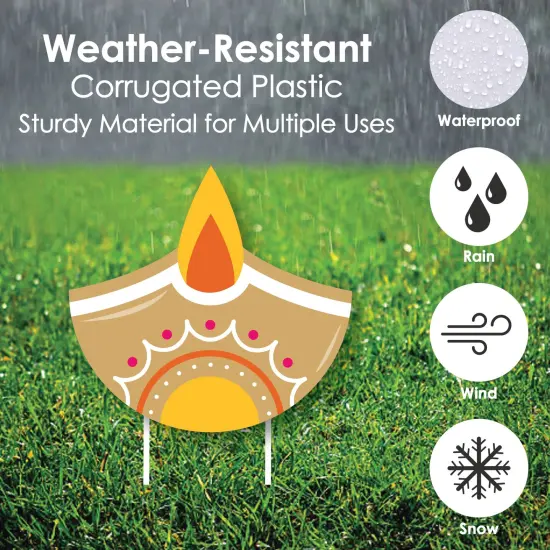 Big Dot of Happiness Happy Diwali - Yard Sign and Outdoor Lawn Decorations - Festival of Lights Party Yard Signs - Set of 8 {4}