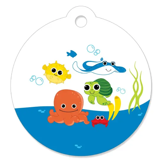 Big Dot of Happiness Under the Sea Critters - Baby Shower or Birthday Party Favor Gift Tags (Set of 20) {1}