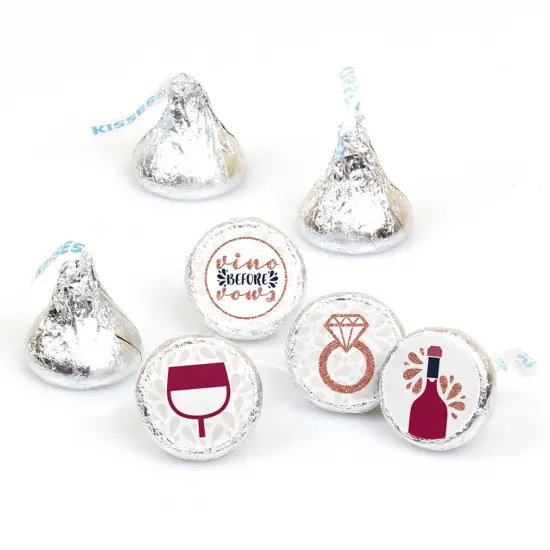 Big Dot of Happiness Vino Before Vows - Winery Bridal Shower or Bachelorette Round Candy Sticker Favors - Labels Fits Chocolate Candy (1 sheet of 108) {1}
