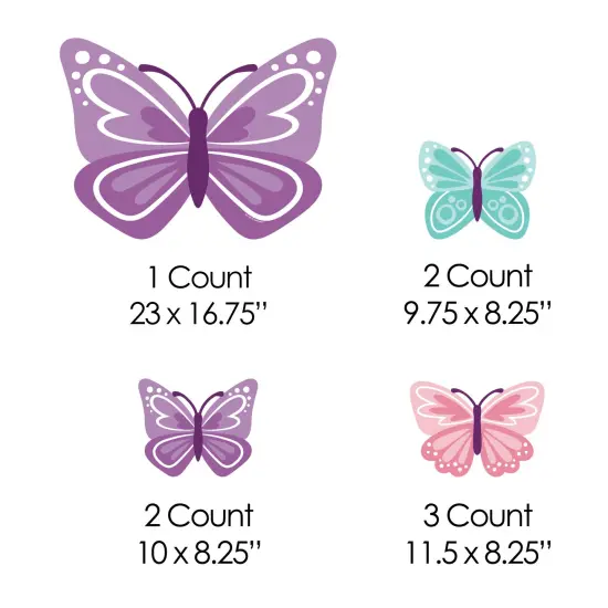 Big Dot of Happiness Beautiful Butterfly - Yard Sign and Outdoor Lawn Decorations - Floral Baby Shower or Birthday Party Yard Signs - Set of 8 {7}