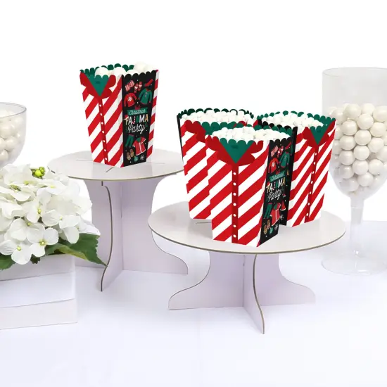 Big Dot of Happiness Christmas Pajamas - Holiday Plaid PJ Party Favor Popcorn Treat Boxes - Set of 12 {4}