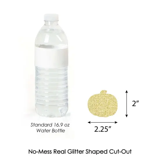 Big Dot of Happiness Gold Glitter Pumpkin - No-Mess Real Gold Glitter Cut-Outs - Fall & Thanksgiving Party Confetti - Set of 24 {4}