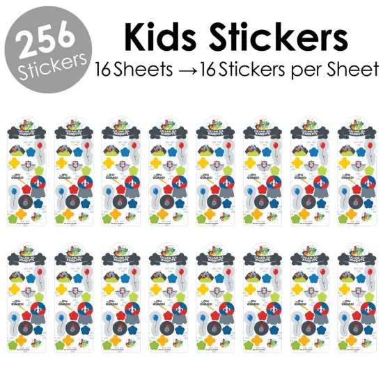 Big Dot of Happiness Calling All Knights and Dragons - Medieval Birthday Party Favor Kids Stickers - 16 Sheets - 256 Stickers {3}