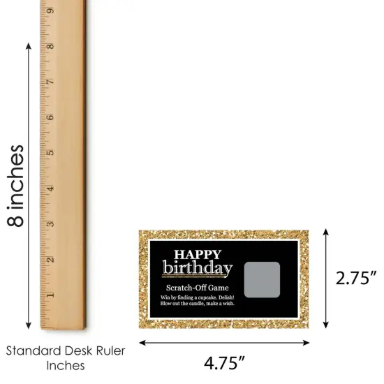 Big Dot of Happiness Adult Happy Birthday - Gold - Birthday Party Game Scratch Off Cards - 22 Count {7}