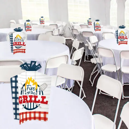 Big Dot of Happiness Fire Up the Grill - Table Decorations - Summer BBQ Picnic Party Fold and Flare Centerpieces - 10 Count {6}