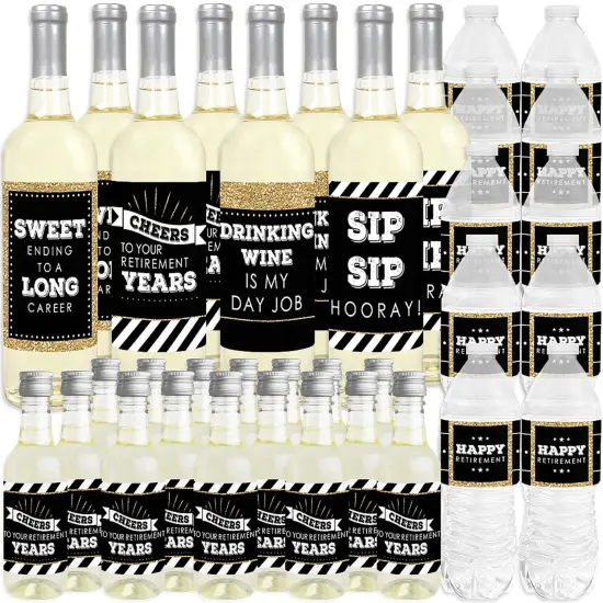 Big Dot of Happiness Happy Retirement - Retirement Party Decorations - Beverage Bar Kit - 34 Pieces {3}