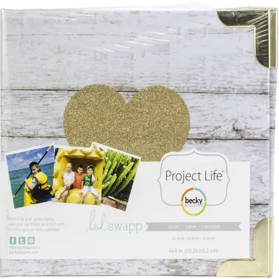 Project Life D-Ring Album 4"X4"-Glitter Heart {1}