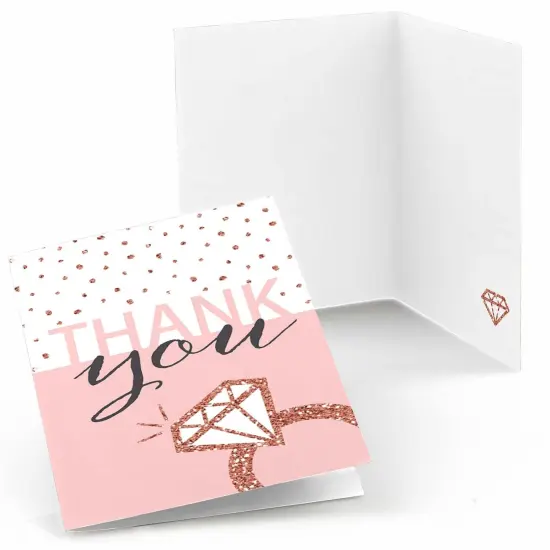 Big Dot of Happiness Bride Squad - Rose Gold Bridal Shower or Bachelorette Party Thank You Cards (8 count) {1}