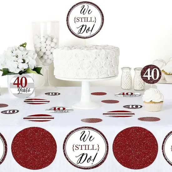 Big Dot of Happiness We Still Do - 40th Wedding Anniversary Giant Circle Confetti - Anniversary Party Decorations - Large Confetti 27 Count {6}