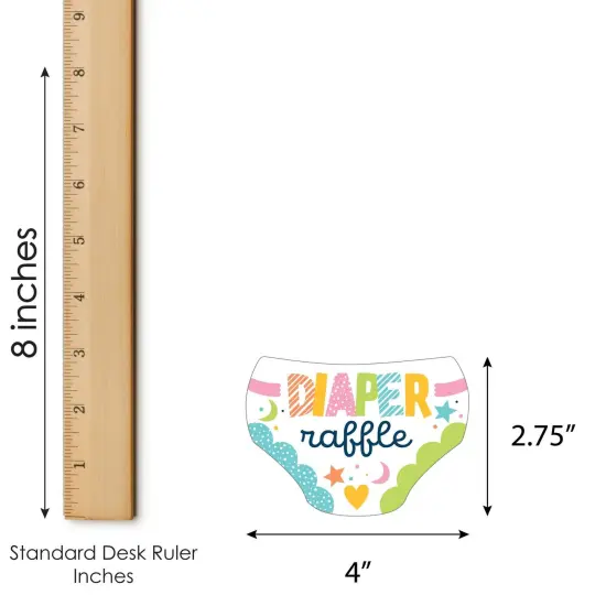 Big Dot of Happiness Colorful Baby Shower - Diaper Shaped Raffle Ticket Inserts - Gender Neutral Baby Shower Diaper Raffle Game - Set of 24 {4}