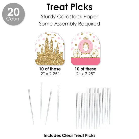 Big Dot of Happiness Little Princess Crown - Pink & Gold Baby Shower or Birthday Party Favors and Cupcake Kit - Fabulous Favor Party Pack - 100 Pieces {7}