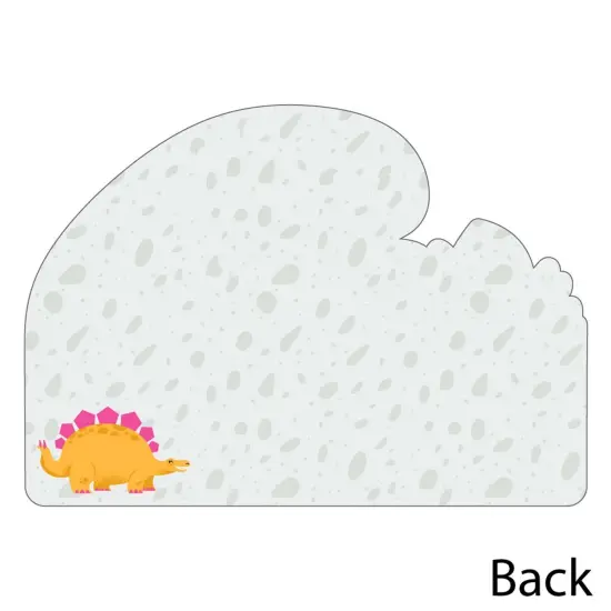 Big Dot of Happiness Roar Dinosaur Girl - Shaped Thank You Cards - Dino Mite Baby Shower or Birthday Party Thank You Cards with Envelopes - Set of 12 {6}