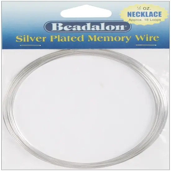 Beadalon Memory Wire Necklace .62mm .5oz-Silver-Plated - 18 Coils {1}