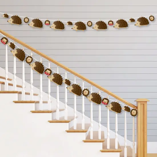 Big Dot of Happiness Forest Hedgehogs - Woodland Birthday Party or Baby Shower DIY Decorations - Clothespin Garland Banner - 44 Pieces {3}