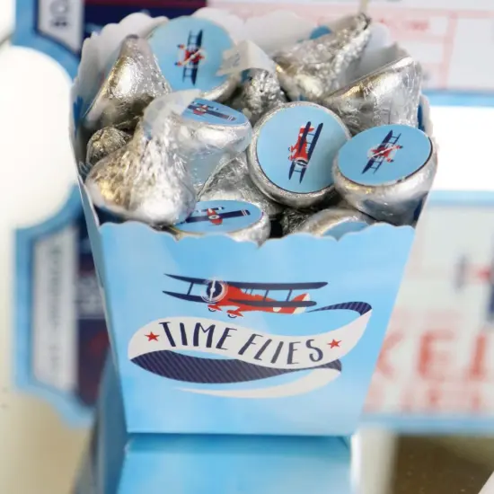 Big Dot of Happiness Taking Flight - Airplane - Party Mini Favor Boxes - Vintage Plane Baby Shower or Birthday Party Treat Candy Boxes - Set of 12 {7}
