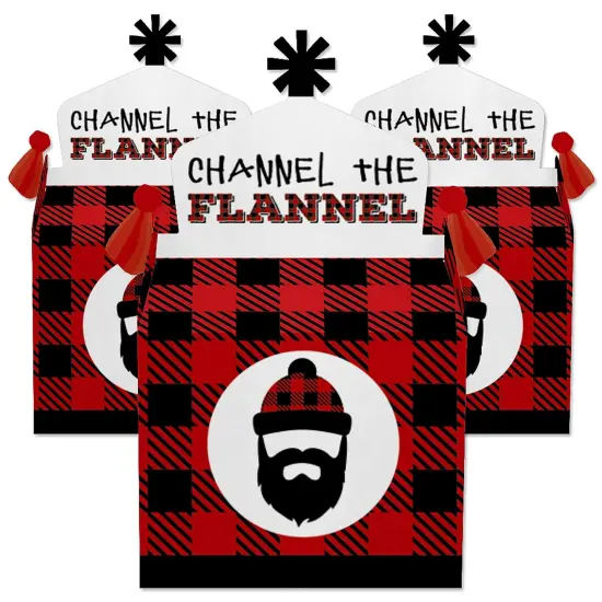 Big Dot of Happiness Lumberjack - Channel the Flannel - Treat Box Party Favors - Buffalo Plaid Party Goodie Gable Boxes - Set of 12 {3}