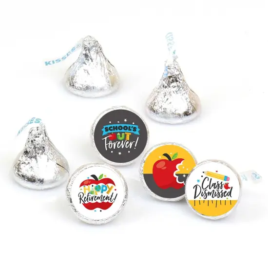 Big Dot of Happiness Teacher Retirement - Happy Retirement Party Round Candy Sticker Favors - Labels Fits Chocolate Candy (1 sheet of 108) {1}