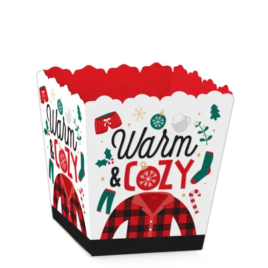 Big Dot of Happiness Christmas Pajamas - Party Mini Favor Boxes - Holiday Plaid PJ Party Treat Candy Boxes - Set of 12 {1}