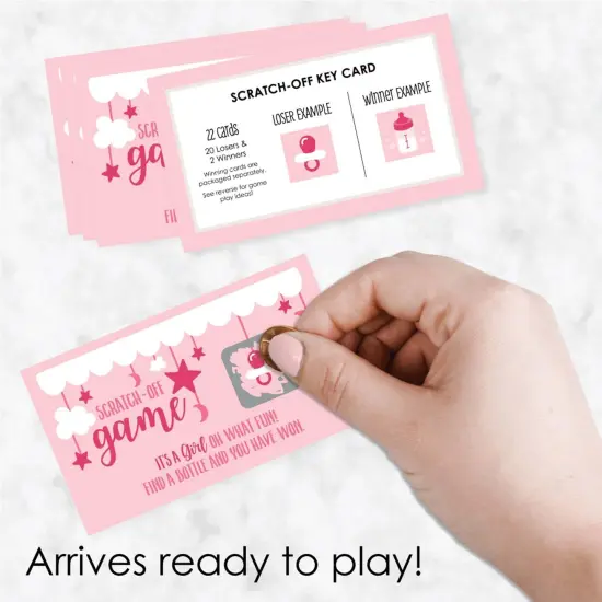 Big Dot of Happiness It's a Girl - Pink Baby Shower Game Scratch Off Cards - 22 Count {3}