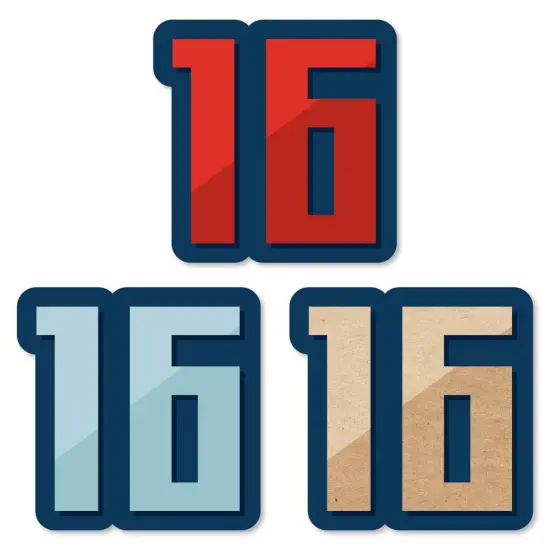 Big Dot of Happiness Boy 16th Birthday - DIY Shaped Sweet Sixteen Birthday Party Cut-Outs - 24 Count {1}