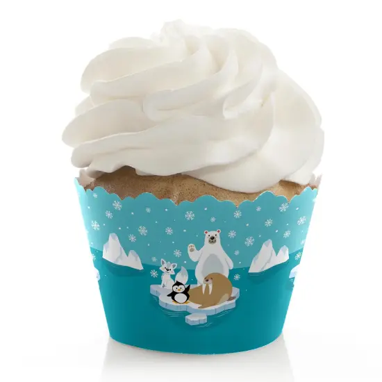 Big Dot of Happiness Arctic Polar Animals - Winter Baby Shower or Birthday Party Decorations - Party Cupcake Wrappers - Set of 12 {1}