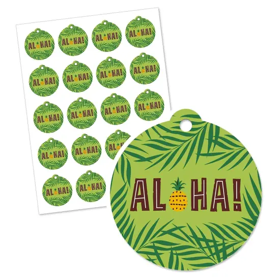 Big Dot of Happiness Tiki Luau - Tropical Hawaiian Summer Party Favor Gift Tags (Set of 20) {3}