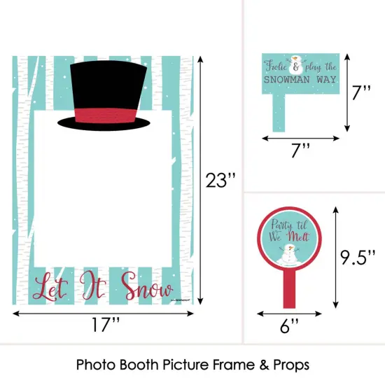 Big Dot of Happiness Let It Snow - Snowman - Christmas and Holiday Party Selfie Photo Booth Picture Frame and Props - Printed on Sturdy Material {6}
