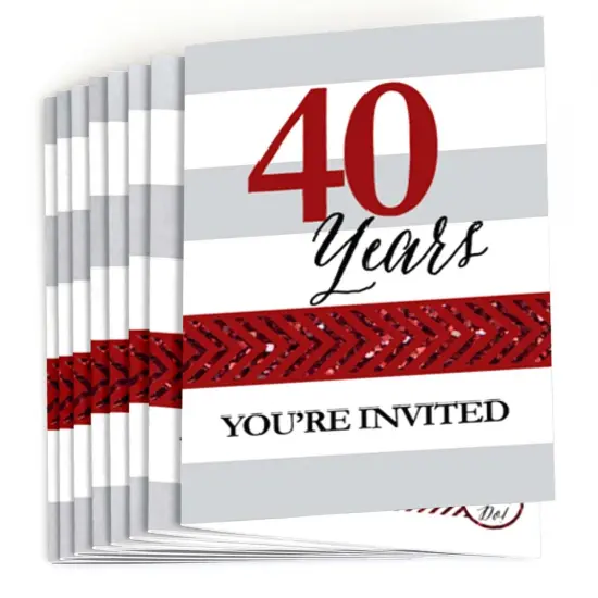 Big Dot of Happiness We Still Do - 40th Wedding Anniversary - Fill In Anniversary Party Invitations (8 count) {3}