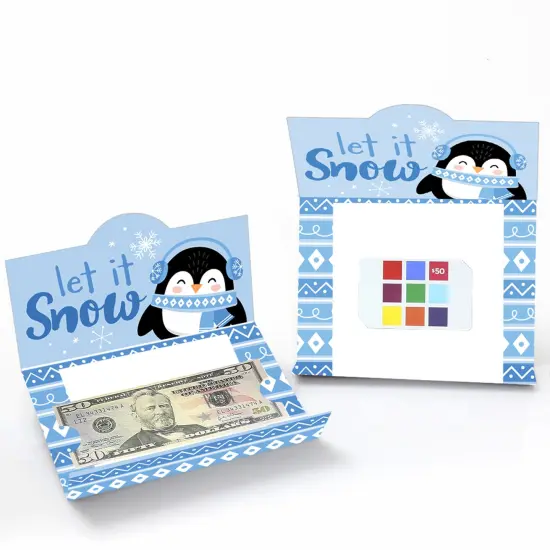 Big Dot of Happiness Winter Penguins - Holiday and Christmas Party Money And Gift Card Holders - Set of 8 {3}