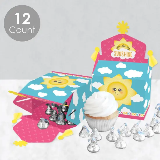 Big Dot of Happiness You Are My Sunshine - Treat Box Party Favors - Baby Shower or Birthday Party Goodie Gable Boxes - Set of 12 {4}