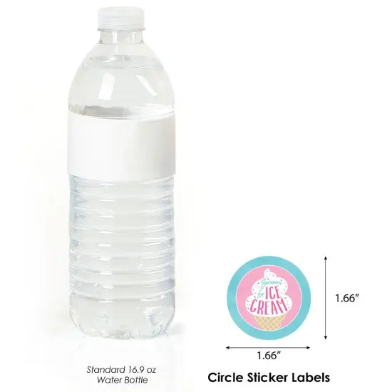 Big Dot of Happiness Scoop Up the Fun - Ice Cream - Sprinkles Party Circle Sticker Labels - 24 Count {4}