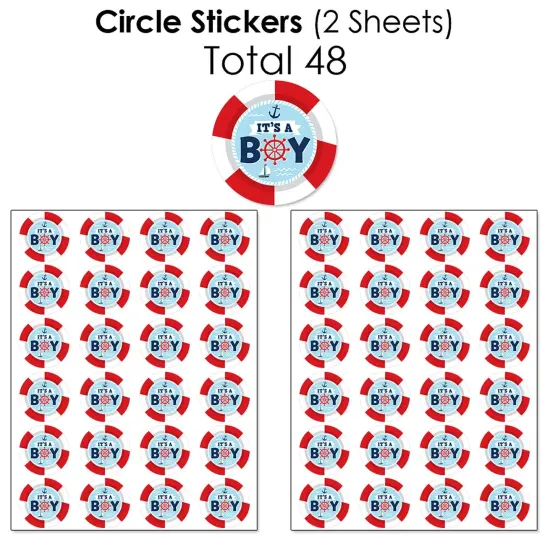 Big Dot of Happiness Ahoy It's a Boy - Nautical Baby Shower Candy Favor Sticker Kit - 304 Pieces {7}