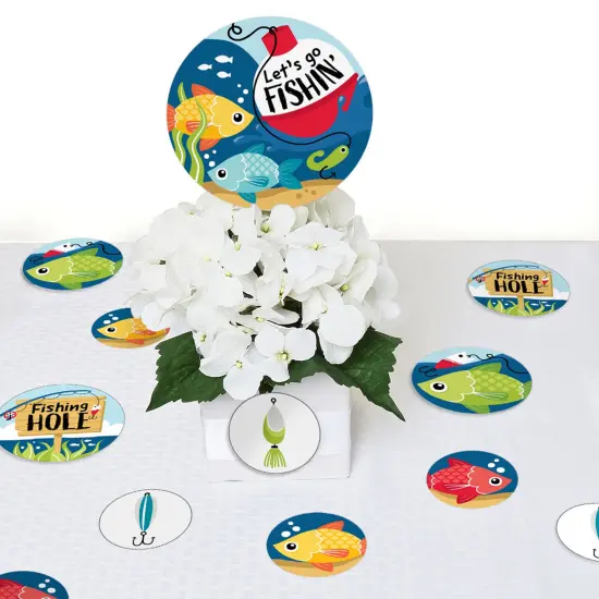 Big Dot of Happiness Let's Go Fishing - Fish Themed Birthday Party or Baby Shower Giant Circle Confetti - Party Decorations - Large Confetti 27 Count {7}