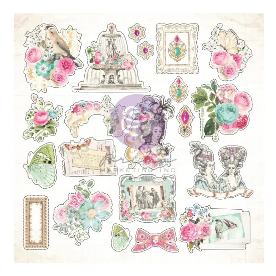 Avec Amour Collection Ephemera - 42 pcs w/ foil accents / paper Scrapbook Supplies Material For Craft Notebooksdecoupage Album Journals Planners Art Journaling Bullet {1}