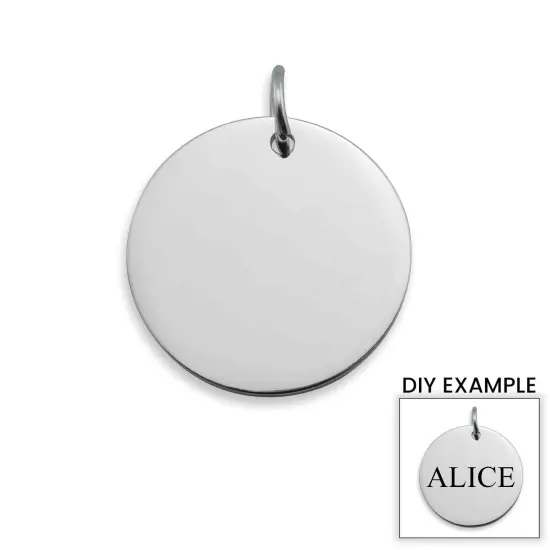 10 Pack - 13mm Blank Round Polished Stainless Steel Pendant {2}