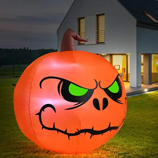 Sizonjoy 4 Ft Halloween Blow up Inflatable Pumpkin Decoration-Lighted Halloween Inflatables for Home Yard Garden Indoor and Outdoor Halloween Decoration Outdoor {6}