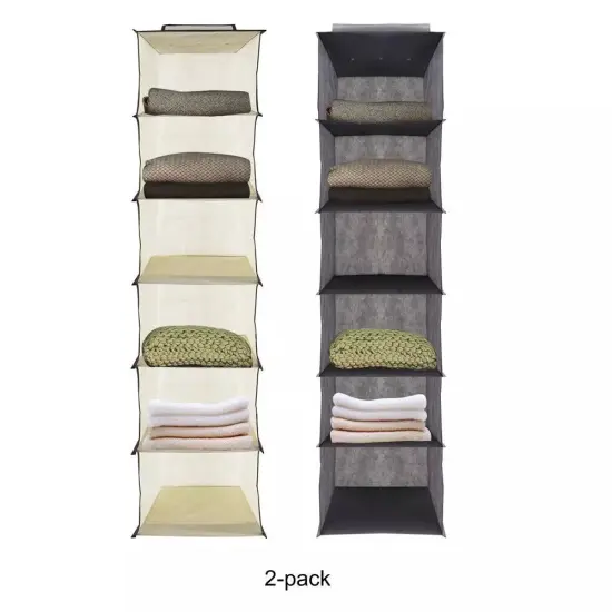 J&V TEXTILES Hanging Closet Organizer, 6-Shelf 10-Shelf Closet Hanging Storage Shelves {3}