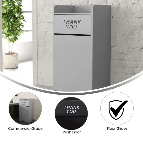 Emma and Oliver Wood Tray Top "Thank You" Restaurant Food Court Receptacle Black {7}