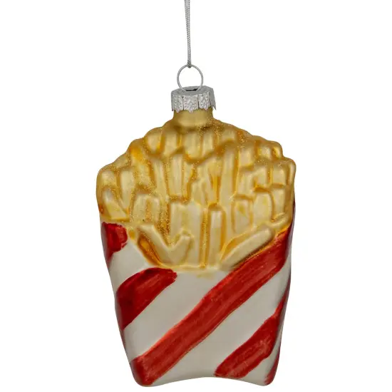 Northlight 4" Fast Food French Fries Glass Christmas Ornament Yellow {1}