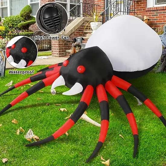 8.5 FT Width Halloween Inflatable Spider Outdoor Decoration with Magic Light, Blow Up Yard Inflatables Holiday Inflatables for Outdoor Yard Garden Lawn Decor {3}