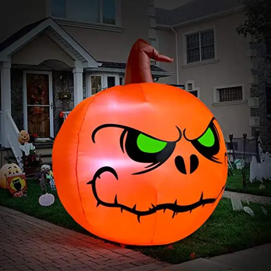 Sizonjoy 4 Ft Halloween Blow up Inflatable Pumpkin Decoration-Lighted Halloween Inflatables for Home Yard Garden Indoor and Outdoor Halloween Decoration Outdoor {1}